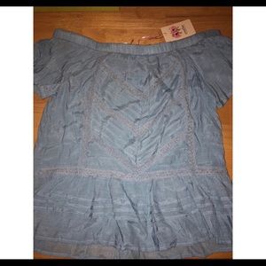 Baby Blue Off Shoulder Top